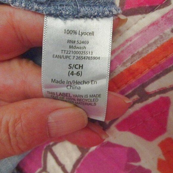 Time And Tru CHAMBRAY Tunic Size S TOP A-Line V-NECK Ruffle LYOCELL Sleeveless - Picture 7 of 7